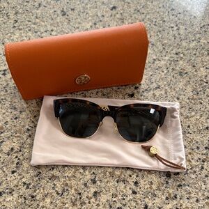 Tory Burch Tortoise Sunglasses with Orange Case
